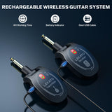 1 x RAW Customer Returns LEKATO Wireless Guitar System Wireless Guitar Transmitter and Receiver Rechargeable Guitar Radio System High Frequency of Wireless Guitar Suitable for Electric Guitar Bass - RRP €31.57