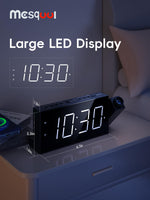 1 x RAW Customer Returns Projection Alarm Clock for Bedroom, Digital Alarm Clock with Large 7 LED Display, Dimmer, 180 Projector, USB Charger, 12 24 H, DST, Snooze, Battery Backup, Desk Wall Ceiling Clock for Older Children - RRP €24.78