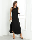 1 x RAW Customer Returns AUSELILY Black Summer Maxi Dresses Women Sleeveless Beach Dresses Long with Pockets L - RRP €28.8