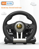 1 x RAW Customer Returns PXN V3 Pro steering wheel with pedals, gaming steering wheel, vibration feedback racing steering wheel, 180 steering wheels, games steering wheel for PC, PS4, PS3, Xbox and NS Switch - black - RRP €95.99