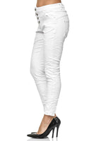 1 x RAW Customer Returns Elara Damen Jeans High Waist Kn pfe Chunkyrayan EL07-9 Weiss-42 XL  - RRP €24.1