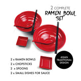 1 x RAW Customer Returns Goliber - Large Ramen Bowl Set - Includes 4 Melamine Ramen Bowls, Chopsticks, Spoons and Small Bowl for Sauce - Japanese Tableware Ideal for Ramen Noodles or Pho Noodle Soup - 4 Sets, 16 - RRP €38.99