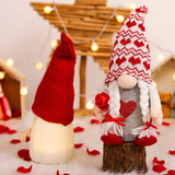 1 x RAW Customer Returns Bseical Pack of 2 Valentine s Day Faceless Doll Decorations, Valentine s Gnomes Illuminated, Handmade Faceless Plush Dolls, LED Valentine s Day Decorations, Wedding Anniversary Girlfriend Wife - RRP €18.14