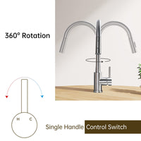 1 x RAW Customer Returns APPASO Kitchen Faucet, High Pressure Kitchen Faucet with Extendable Shower, 360 Swivel Stainless Steel Sink Faucet for Kitchen Sink, Hot Cold Available, Brushed Stainless Steel 2 Spray Modes - RRP €50.18