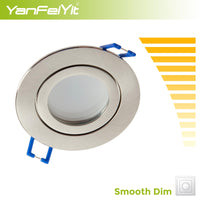 1 x RAW Customer Returns YanFeiYit 3x LED recessed spotlights round brushed stainless steel 5W warm white flat 230V recessed light IP44 also for bathroom, outdoor area borehole 65mm bathroom ceiling spot bathroom recessed spotlight - RRP €28.99