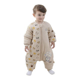 1 x RAW Customer Returns Baby Sleeping Bag with Legs Warm Lined Winter Children s Sleeping Bag Removable Sleeves Boy Girl Unisex Pajamas Bear, 2-4 Years Baby Height 95-105cm  - RRP €30.48