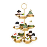 1 x RAW Customer Returns Etagere, 3 tiers, round, cupcake, biscuit, fruit, muffin, serving stand, metal, gold, 1 piece DIY free combination of 3-tier, 2-tier, 1-tier  - RRP €26.21