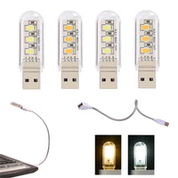 1 x RAW Customer Returns USB gooseneck, mini LED USB lamp, USB reading lamp, computer lamp LED lamp USB connection, USB gooseneck lamp, flexible keyboard light, 4 mixed LED USB lights 2 white 2 warm yellow  - RRP €6.04