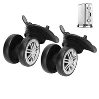 1 x RAW Customer Returns Alomejor Luggage Suitcase Wheels Replacement Universal Casters for Travel Suitcase Double Row Mute Suitcase Wheels Repair Wheel, Polypropylene PP , Black - RRP €57.7