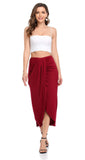 1 x RAW Customer Returns MISS MOLY Women s Midi Skirt Long Airy Summer Skirt Long Irregular XL, Wine Red - RRP €22.07