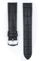 1 x RAW Customer Returns HIRSCH watch strap Duke L - watch strap made of Italian calf leather with alligator embossing - gray - 22 mm - RRP €64.9