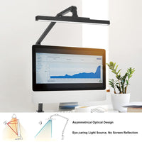 1 x RAW Customer Returns EYOCEAN LED desk lamp, eye care monitor lamp, adjustable dimming color temperatures, no screen glare work lamp, office lamp with memory function, 10W, matt black - RRP €40.33