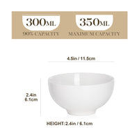 1 x RAW Customer Returns MALACASA, Regular Series, 8-piece Porcelain Cream White Cereal Bowl Set, 300ml Bowl Mini Soup Bowl, Snack Bowl Dessert Bowl for Salad, Soups, Ramen, Fruit etc. 11.4x11.4x5.8 - RRP €31.42