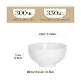 1 x RAW Customer Returns MALACASA, Regular Series, 8-piece Porcelain Cream White Cereal Bowl Set, 300ml Bowl Mini Soup Bowl, Snack Bowl Dessert Bowl for Salad, Soups, Ramen, Fruit etc. 11.4x11.4x5.8 - RRP €31.42