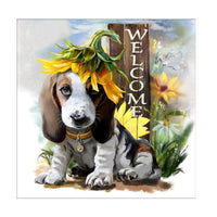 1 x RAW Customer Returns MXJSUA 5D Diamond Painting Kit Drill Arts Craft Canvas Home Wall Decor Welcome Cute Basset Hound Dog 30x30cm - RRP €22.8