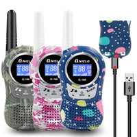 1 x RAW Customer Returns QNIGLO Q168Plus Rechargeable Children s Walkie Talkie 3 Units, 8 Channels Two-Way Communication 2Km Long Range, Spy Equipment, Party Gift Toy for Children 3-12 Years Camouflage 3Pack  - RRP €59.14