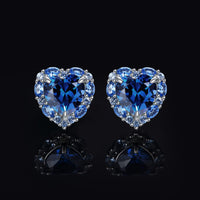 1 x RAW Customer Returns JewelryPalace Heart Love 5ct Blue Zirconia Created Spinel Stud Earrings Silver 925 Women, Jewelry Set Women, Earrings Silver with Gemstone Girls, Stud Earrings with Stone Gift for Girlfriend - RRP €37.68