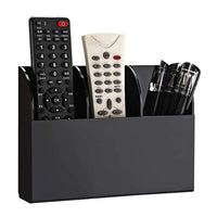 1 x RAW Customer Returns MEIRRAI Remote Control Holder, Wall Mounted, Universal Remote Control Holder, Wall Mount Remote Control Storage Made of Black Acrylic, for TV, Air Conditioner, TV Box, 3 Grids - RRP €18.97