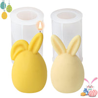 2 x RAW Customer Returns 2 pieces silicone mold rabbit, 3D Easter bunny silicone mold, silicone mold Easter, DIY rabbit silicone mold baking mold, silicone mold Easter bunny for cakes, chocolate, DIY soap, soy wax candles, Easter gifts - RRP €30.24