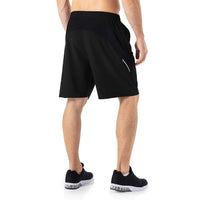 1 x RAW Customer Returns Men s Sports Shorts Quick-Drying Sports Pants Lightweight with Zipper Pocket Black Dark Grey, EU-2XL US-XL XXL - RRP €36.99