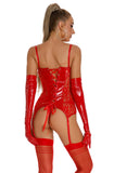 1 x Brand New SEAUR Leather Rompers Women Sexy Catwoman Costume Ladies Latex Sleeveless Jumpsuit Backless Onesie Seductive Leotards Red - RRP €33.99