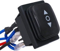 1 x RAW Customer Returns Momentanen Black Toggle Switch Reverse Polarity Waterproof DC 12V 10A Motor Control 6 Pin 3 Position EIN -AUS EIN AC 110V-220V with Wire KCD4-223-WM-BK JT - RRP €25.2