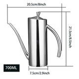 1 x RAW Customer Returns IMEEA Olive Vinegar Oil Dispenser SUS304 Stainless Steel Oil Jug Oil Container Oil Bottle Oil Storage Ingredient Dispenser with Drip-Free Spout 23oz 700ml  - RRP €27.59