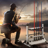 1 x RAW Customer Returns Fishing Rod Holder, Suitable for Storage and Positioning of Most Fishing Rods, Lightweight Fishing Rod Holder for 12 Rods, Fishing Rod Organizer - RRP €55.04