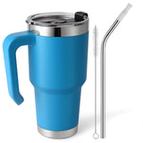 1 x RAW Customer Returns EQARD thermal mug with straw and handle drinking cup coffee mug to go with splash-proof lid and tube brush stainless steel vacuum insulated car mug for hot cold drinks BPA free - RRP €23.76