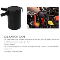 1 x RAW Customer Returns Catch Baf Oil Catch Reserr Oil Seor Pl Reserr Drain Vae Breather Baf Black 2 Port Oil Catch Can Wi Vae 300Ml Aluminum Alloy Universal Oil Catch Baf - RRP €23.57