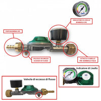 1 x RAW Customer Returns Boldrin Low pressure regulator 1.5Kg h 29mbar with excess flow safety valve and tank level indicator - RRP €35.42