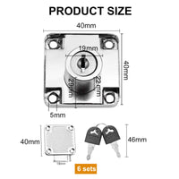 1 x RAW Customer Returns GZLCEU 6 Pack Furniture Lock, Anti-Corrosion Cabinet Lock with 12 Keys for Office Home Shopping Mall Shop Drawer Wardrobe Display Case - RRP €16.13