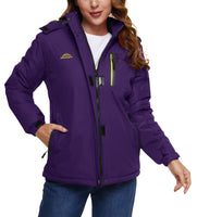 1 x RAW Customer Returns KEFITEVD Women s Windproof Waterproof Jacket Outdoor Winter Warm Coat Camping Fishing Jacket Dark Purple, L - RRP €74.98