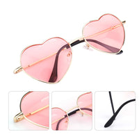 10 x Brand New HIFOT 2 Pieces Hippie Glasses Retro Round Glasses Heart Shaped Glasses Set for 60s 70s Costume Accessories Vintage Sunglasses with 2 Pieces Cleaning Cloth, Rose Gold Frame Pink - RRP €85.6