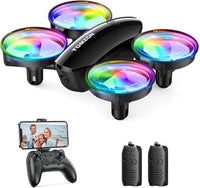 1 x RAW Customer Returns Mini drone with camera HD 1080P for children beginners, TOMZON RC quadcopter with colorful LEDs, long flight time, 360 propeller protection throw go 3D flip , helicopter remote controlled toy drone indoor - RRP €60.49