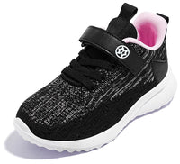 1 x RAW Customer Returns Gaatpot trainers for girls, sports shoes, running shoes, indoor shoes, children s breathable outdoor leisure Velcro shoes, black and pink, 28 EU - RRP €24.29