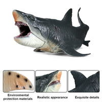 1 x RAW Customer Returns SIENON Large Shark Toy Megalodon 27CM Realistic Figure Deep Sea Creature Plastic Hand Painted Ocean Animal Model Playset for Bath Toys Cake Topper Collection - RRP €18.14