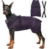 1 x RAW Customer Returns Hjumarayan Winter Dog Coat with Harness, Warm Dog Coat Waterproof with Abdominal Protection, Winter Dog Jacket Coat for Large Dogs Black XL  - RRP €30.55