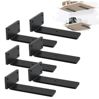 1 x RAW Customer Returns MLOQI 6 pieces shelf bracket black, shelf support shelf support heavy-duty angle angle, shelf wall bracket, shelf shelf angle heavy-duty 15 cm - RRP €33.99