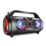 1 x RAW Customer Returns TENMIYA Bluetooth speaker, 30W Bluetooth music box with subwoofer, FM radio, RGB light. 10h battery outdoor boombox for party - RRP €60.49