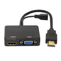 1 x RAW Customer Returns Cablecc HDMI to VGA HDMI Female Splitter with Audio Video Cable Converter Adapter for HDTV PC Monitor - RRP €27.02