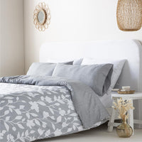 1 x RAW Customer Returns NARCEA Gray Reversible Duvet Cover 150 Bed Closure with Buttons HYPOALLERGENIC - RRP €34.24