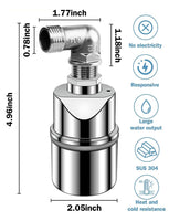 1 x RAW Customer Returns 1 2 inch float valve for water tank pool - automatic water level control valve - 304 stainless steel poor water level, automatic filling float valve - RRP €15.12