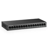 1 x RAW Customer Returns MokerLink 16-Port Gigabit Ethernet Switch, Fanless Metal Rack Mount, Unmanaged Plug and Play Network Switch - RRP €45.99