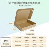 1 x RAW Customer Returns HORLIMER 25 pieces shipping box small cardboard box, 28 x 20.4 x 5.1 cm packaging boxes made of corrugated cardboard for goods shipment, gift box, folding box, postal box brown  - RRP €27.99