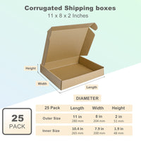 1 x RAW Customer Returns HORLIMER 28 x 20.4 x 5.1cm Cardboard Boxes with Lid for Package Shipping, 25 Pack, Kraft Paper Boxes for Gift or Packaging, Brown - RRP €27.99