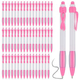 2 x RAW Customer Returns Nudiuhis 50pcs Pink Ribbon Pens Bulk, Black Ink, Retractable Ballpoint Pens for Office Supplies, Women, Girls, Gift, Durable, Pink - RRP €33.6