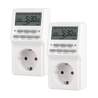 1 x RAW Customer Returns HBN 2x digital timer weekly timer with 20 switching programs timer socket for indoor use, countdown, random function, summer timer, max. 3680W - RRP €18.54