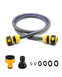 1 x RAW Customer Returns Connection set 1 2 inch for hose adapter to connect the hose trolley, 3 4 inch external thread device adapter, 2in1 tap connector faucet adapter, hose end adapter, 1.3 m length - RRP €9.99