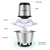 1 x RAW Customer Returns HOMEASY Chopper Kitchen Electric 350W Multi Chopper, with 2L stainless steel container, 2 speed levels, 4 stainless steel blades Universal chopper for meat, onions, fruit, vegetables - RRP €39.99